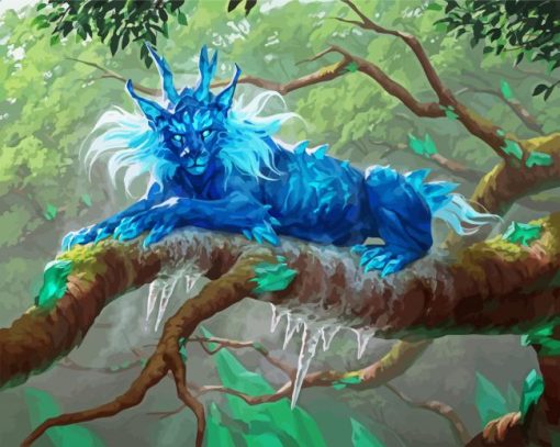 Fantasy Blue Beast paint by numbers