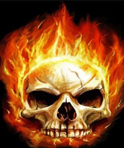 Fire Skull Head paint by numbers