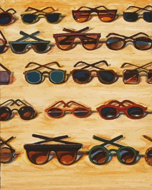 Five Rows Of Sunglasses Thiebaud paint by numbers