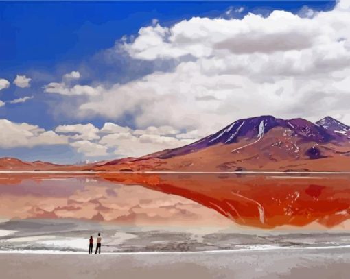 Flamingos Lake In Bolivia paint by number