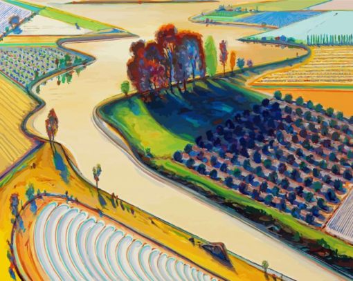 Flatland River By Thiebaud paint by numbers