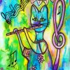 Flutist cat paint by number