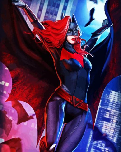 Flying Batwoman paint by number