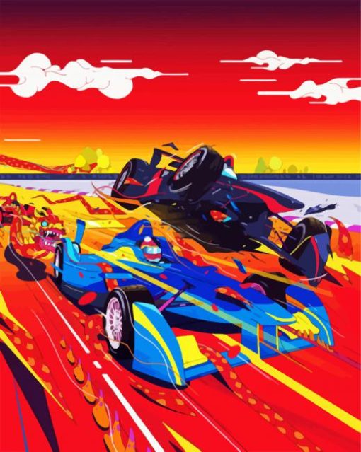 Formula One Racing Art paint by number