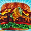 Frog In Burger paint by numbers