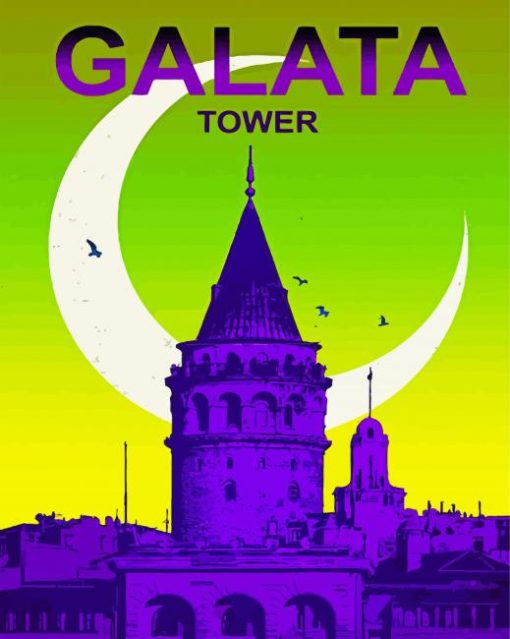 Galata Tower Poster paint by numbers