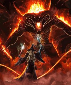 Gandalf And Balrog paint by number