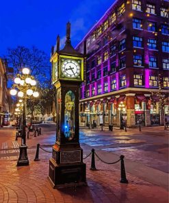 Gastown Steam Clock Vancouver paint by number