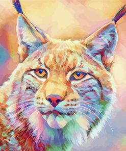 Geometric Colorful Bobcat Paint by numbers