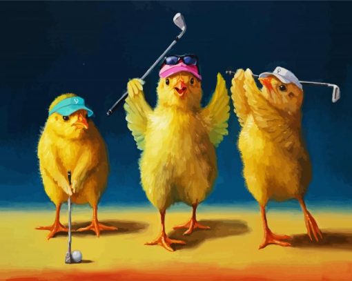 Golfers Chicks paint by numbers