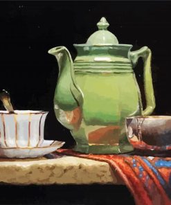 Green Teapot paint by number