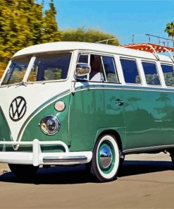 Green Volkswagen Combi paint by number