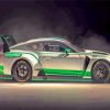 Grey And Green Sport Bentley Car paint by numbers