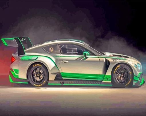 Grey And Green Sport Bentley Car paint by numbers