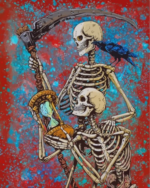 Grim Reaper Skeletons paint by numbers