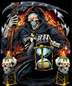 Grim Reaper With Hourglass paint by number