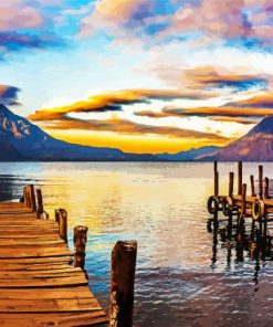 Guatemala Lake Atitlan At Sunset paint by number