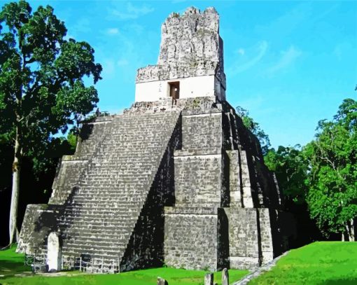 Guatemala Tikal City paint by number