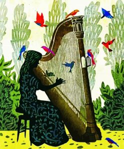 Harp Player Art paint by numbers