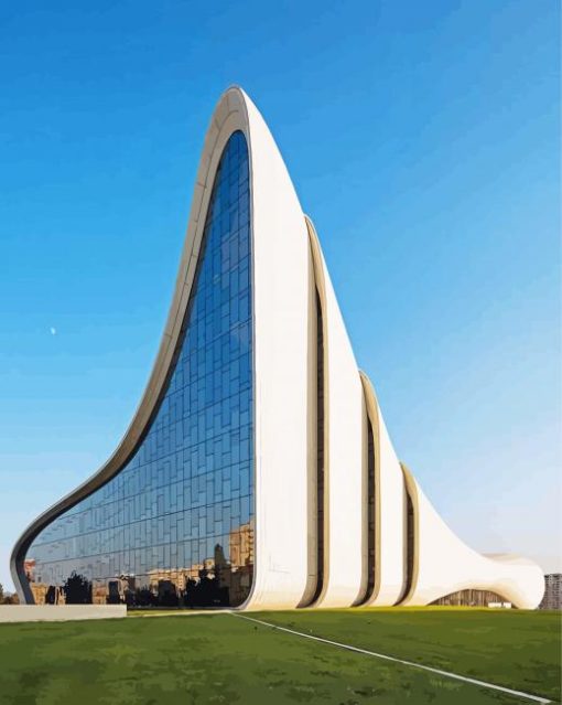 Heydar Aliyev Centre Baku paint by number