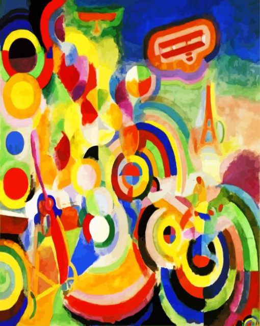 Homage To Bleriot Robert Delaunay paint by numbers