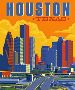 Texas Houston Poster paint by numbers