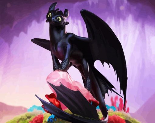 How To Train Your Dragon Toothless paint by number