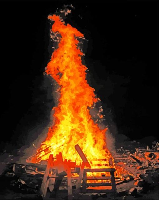 Huge Bonfire paint by number