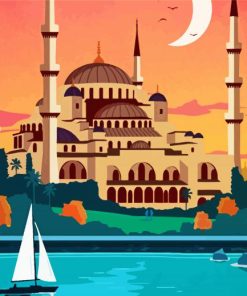 Illustration Hagia Sophia Mosque paint by number