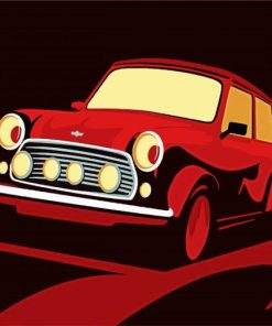 Illustration Mini Cooper paint by numbers