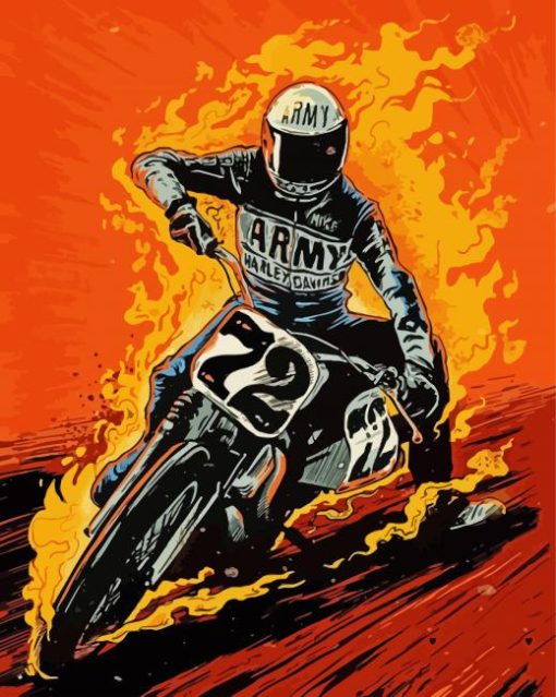 Illustration Motocross Racing paint by number