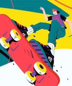 Illustration Skater paint by numbers