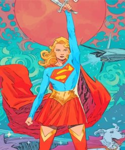 Illustration Supergirl Hero paint by numbers