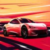 Illustration Tesla Car paint by number