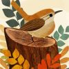 Illustration Wren Bird paint by numbers