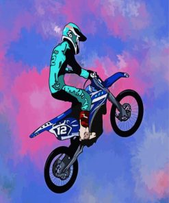 Illustration Motocross paint by number