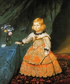 Infant Margareta Teresa In A Peach Dreass By Velaquez paint by numbers