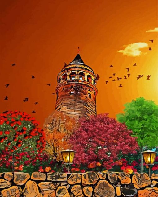 Istanbul Galata Tower Art paint by number