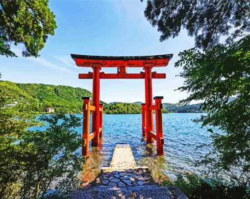 Japan Hakone Shrine paint by number