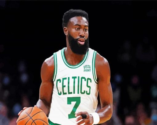 Jaylen Brown Celtics paint by numbers