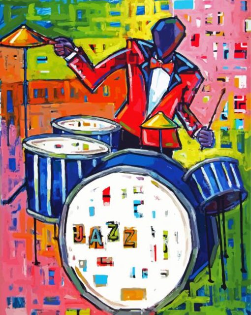 Jazz Drummer Art paint by numbers