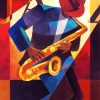 Jazz Saxophone Player paint by number