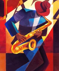 Jazz Saxophone Player paint by number