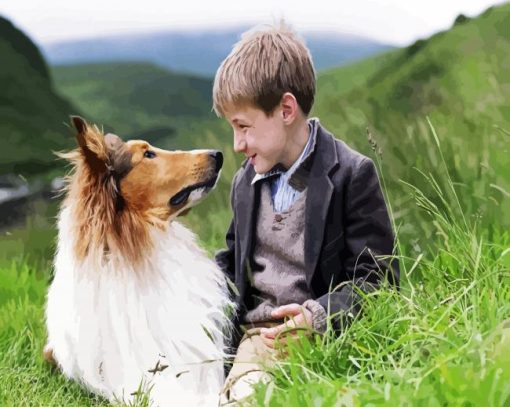 Joe Carraclough And Lassie Dog paint by numbers