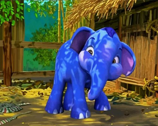 Jumbo The Blue Elephant paint by number