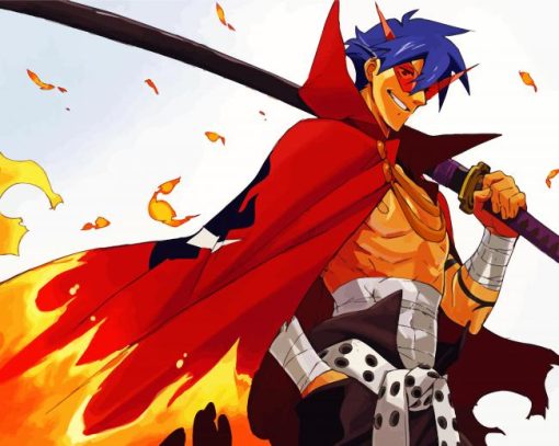 Kamina Gurren Lagann paint by number