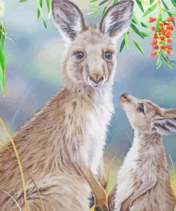 Kangaroo Baby And Mother paint by numbers