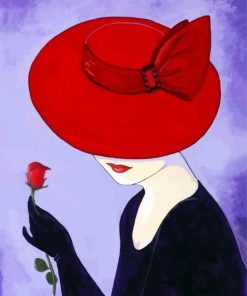 Lady In Red Hat paint by numbers