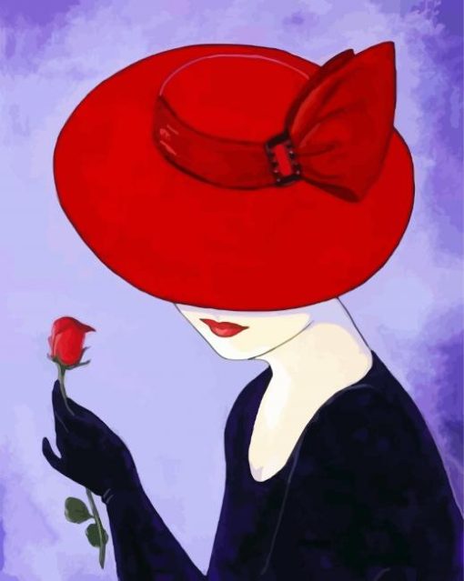 Lady In Red Hat paint by numbers