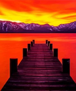 Lake Tahoe Dock paint by number